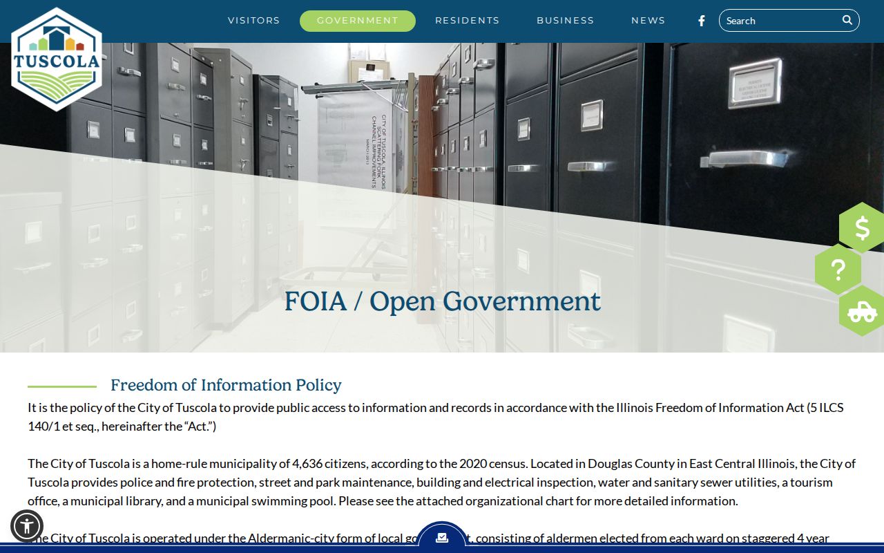 Douglas County Tuscola municipal FOIA page for police record requests