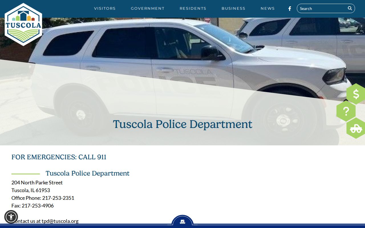 Douglas County Tuscola Police Department official page for city arrest records